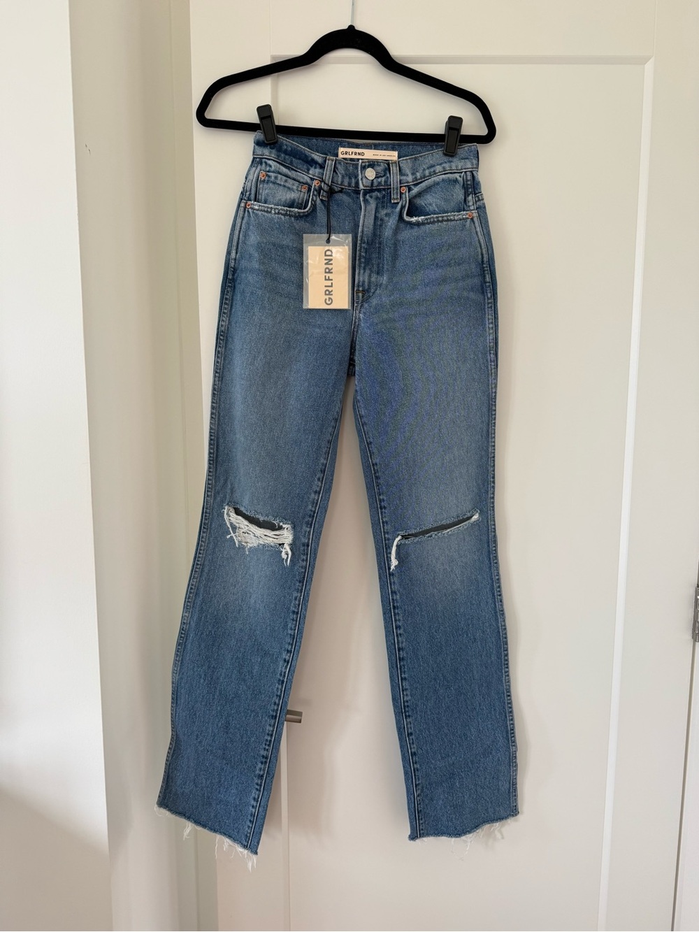 NWT GRLFRND Sara Super High Rise Slim Straight in Rambla Size 24 - Picture 4 of 7
